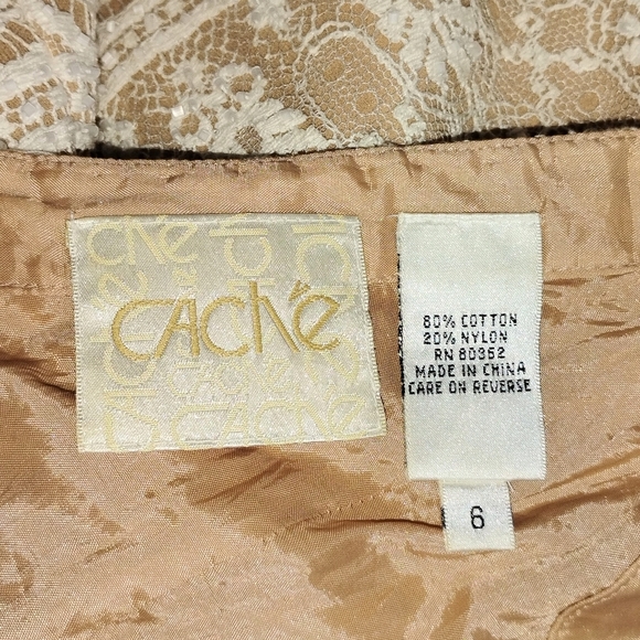 VINTAGE CACHE BEADED LACE DRESS - Picture 2 of 10